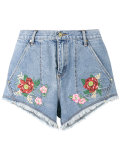 x Lee flower embroidered denim shorts