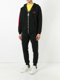 logo embroidered zipped hoodie
