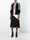 sequinned stripe sheer blouse