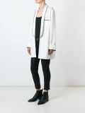 contrast lapel trim oversized jacket