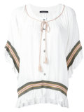 striped embroidered blouse