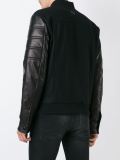 contrasted sleeve bomber jacket