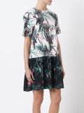macaw print flared dress