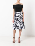 abstract print midi skirt