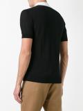 stripe open collar polo