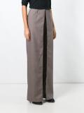 pleated straight leg trousers