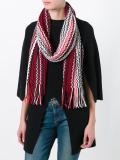 zig zag crochet knit fringed scarf