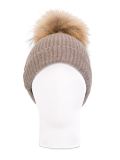 detachable pompom ribbed hat