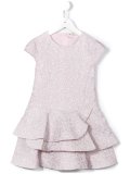 logo embossed metallic dress