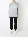logo print destroyed hoody