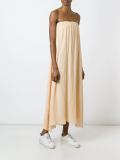 pleated strapless dress