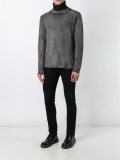 pile effect crew neck sweater