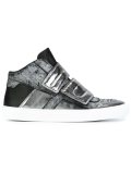 panelled hi-top sneakers
