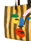 striped canvas bag