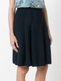 wide pleat knee-length skirt