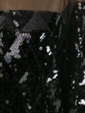 sequined sheer knit blouse