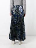 long pleated lamé skirt