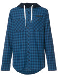 checked buttoned hoodie