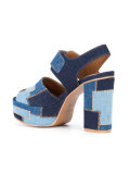 patchwork platform sandals