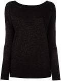 metallic v-back knitted top