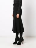belted mid skirt
