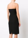piping detail strapless dress