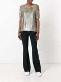 cold shoulder sequin top