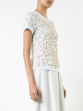 embroidered pearls T-shirt 