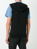 sleeveless chest patch hoodie