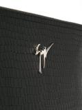 crocodile embossed clutch