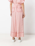 striped wide leg trousers