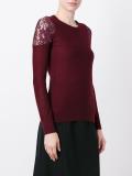 lace panel knitted top
