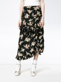 floral print asymmetric skirt 