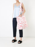 leaf print beach bag