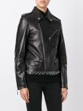 piercing detail biker jacket