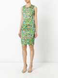 Transport print fitted dress