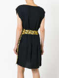 printed belted dress 