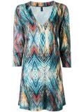 v neck printed tunic