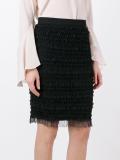 ruffle embellished pencil skirt