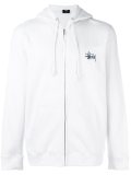logo print zipped hoodie