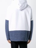 bicolour V-neck hoodie