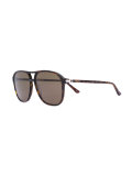 Web plaque aviator sunglasses