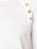 button detailing flared T-shirt