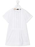 Check trim pleat detail dress