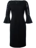 geometric lace knit dress