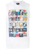 sleeveless cigarettes print T-shirt