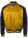 contrast stripe bomber jacket
