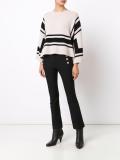 flared striped sweater