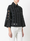 sheer checked shirt
