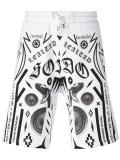 multiple prints sweat shorts